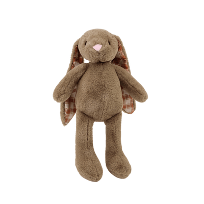 Plushible Plaid Eared Bunny Brown: Plushible 14 Inch Brown Plaid Eared Bunny