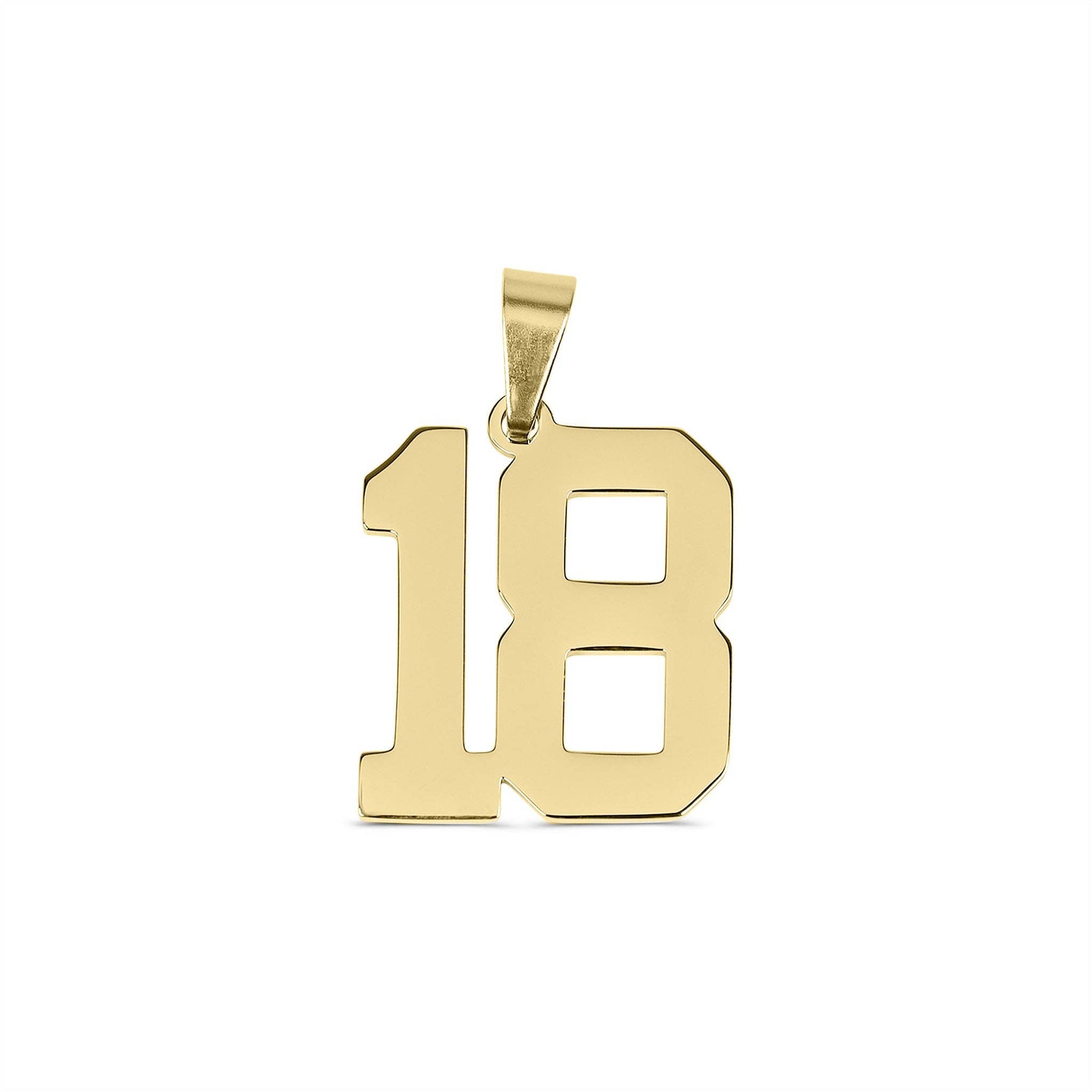 18K Gold Sport Number Pendant