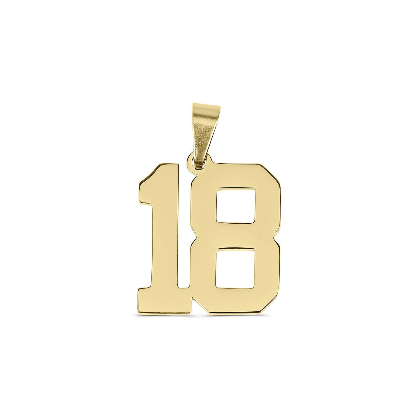 18K Gold Sport Number Pendant