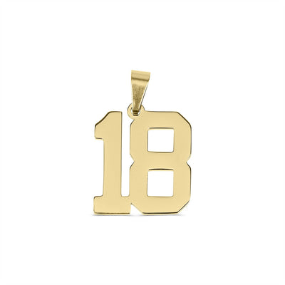 18K Gold Sport Number Pendant