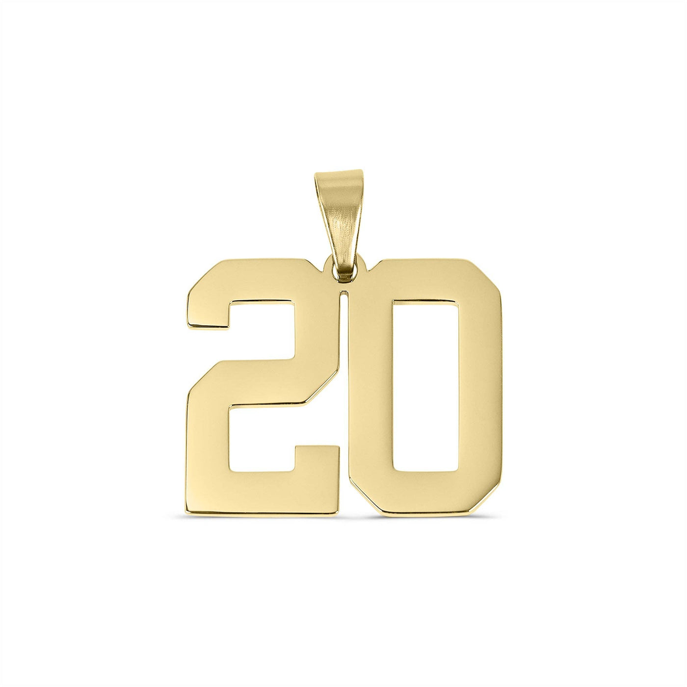 18K Gold Sport Number Pendant
