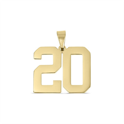 18K Gold Sport Number Pendant
