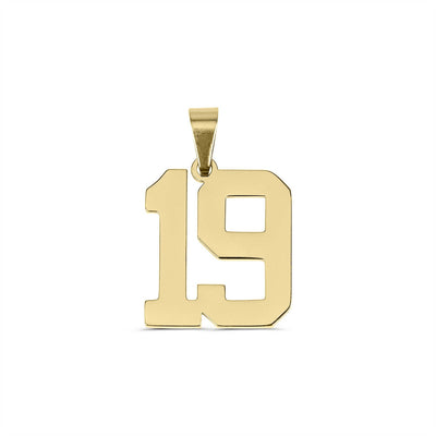 18K Gold Sport Number Pendant