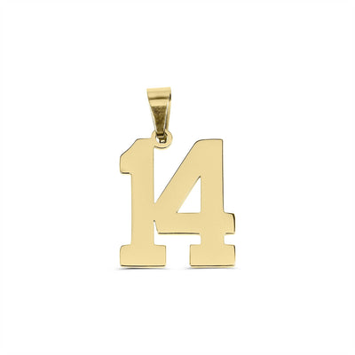 18K Gold Sport Number Pendant
