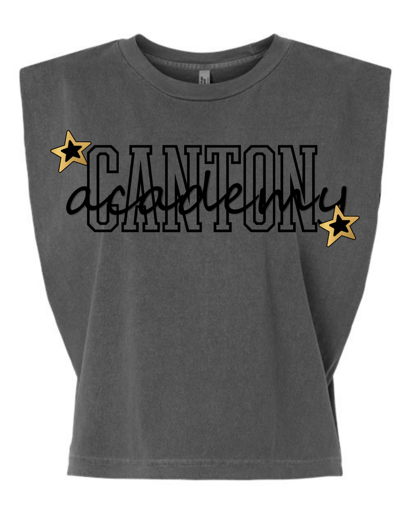 Canton Academy Block w/stars  Muscle Tee - Pepper