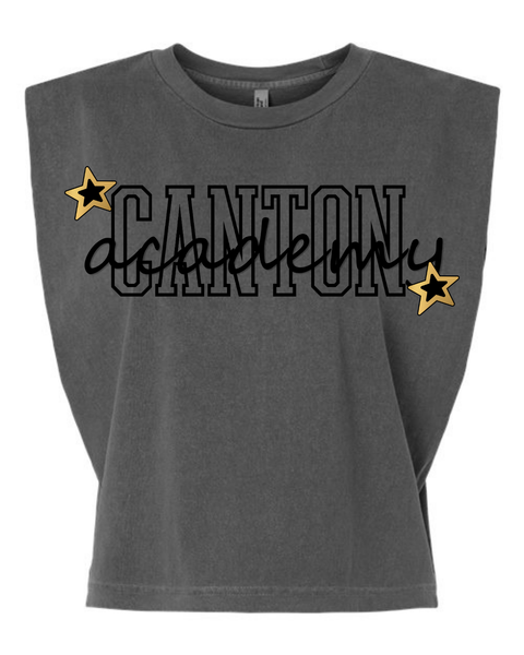 Canton Academy Block w/stars  Muscle Tee - Pepper