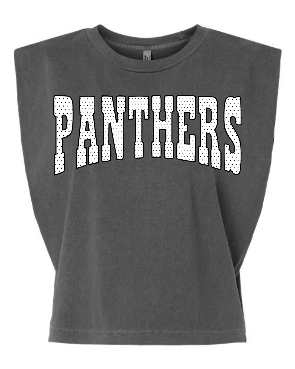 Panthers Polka Dot  Muscle Tee - Pepper