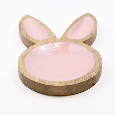 Bunny Serving Dish   Pink/Natural   6.25x11.5