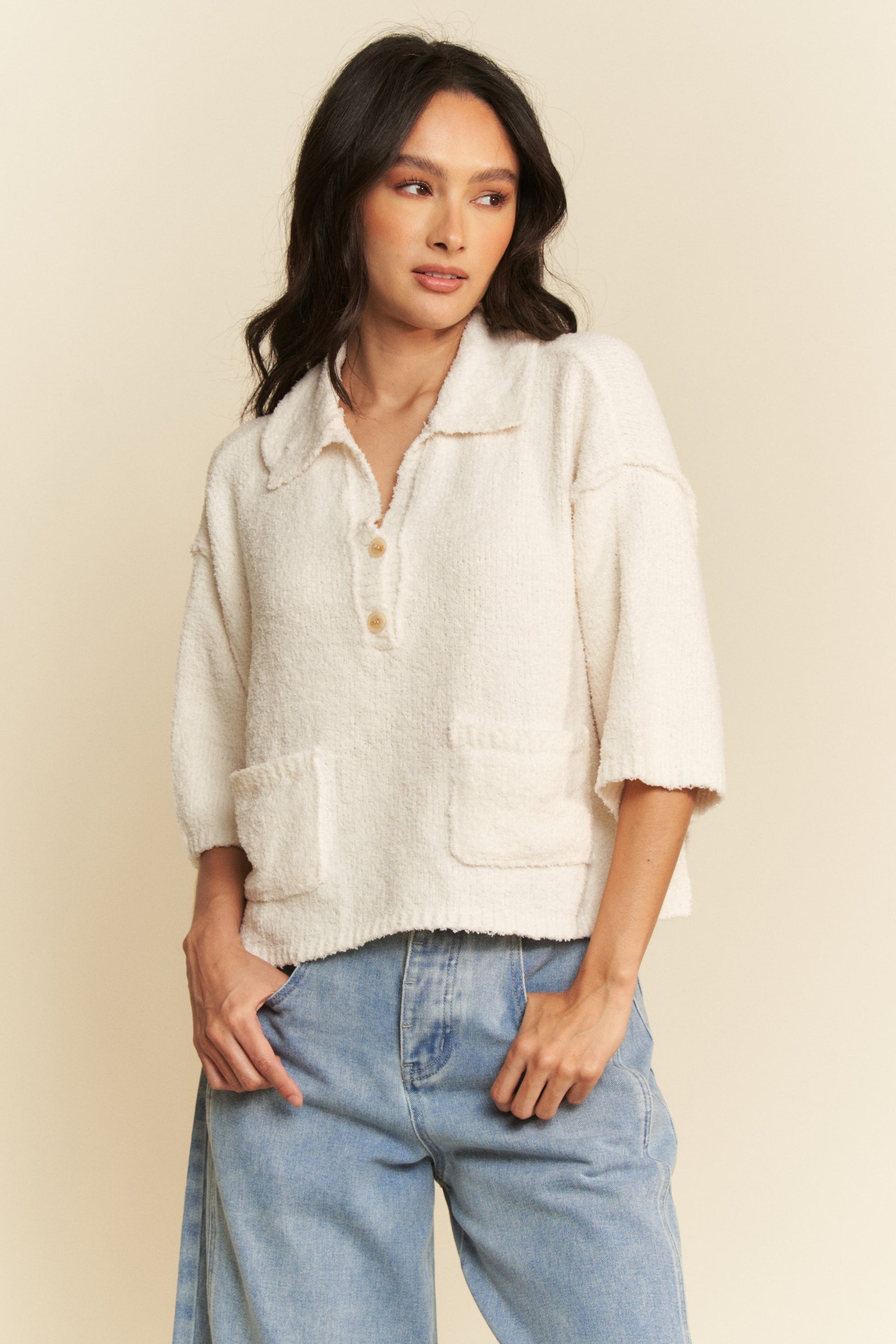 Top Knotch Sweater - Cream Pre-Order