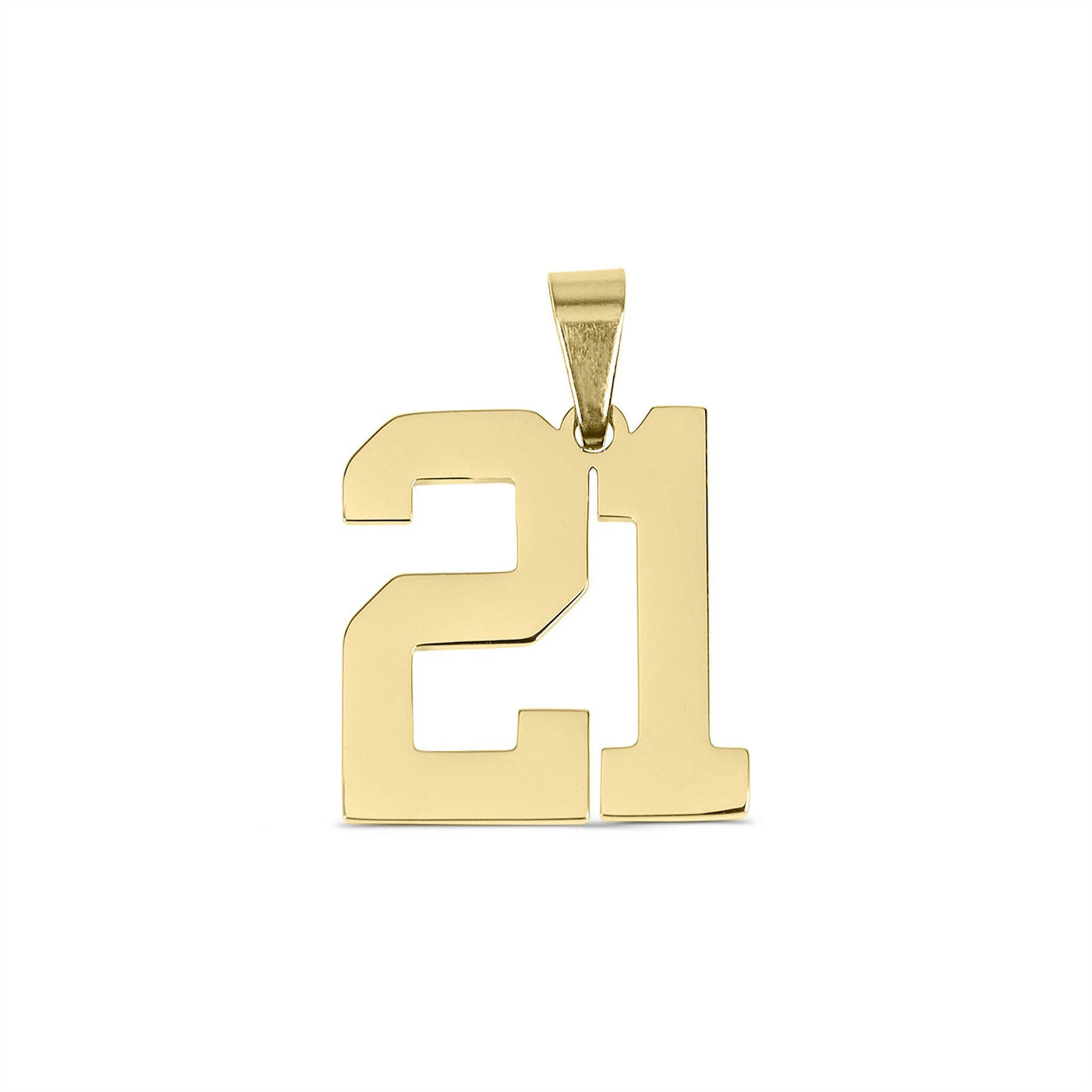 18K Gold Sport Number Pendant