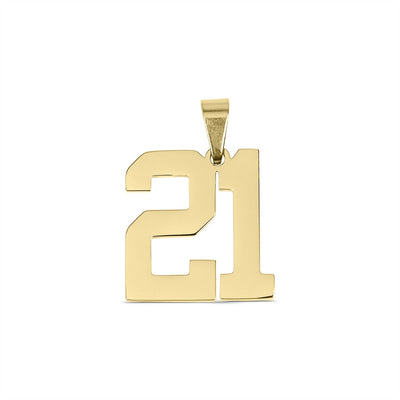 18K Gold Sport Number Pendant