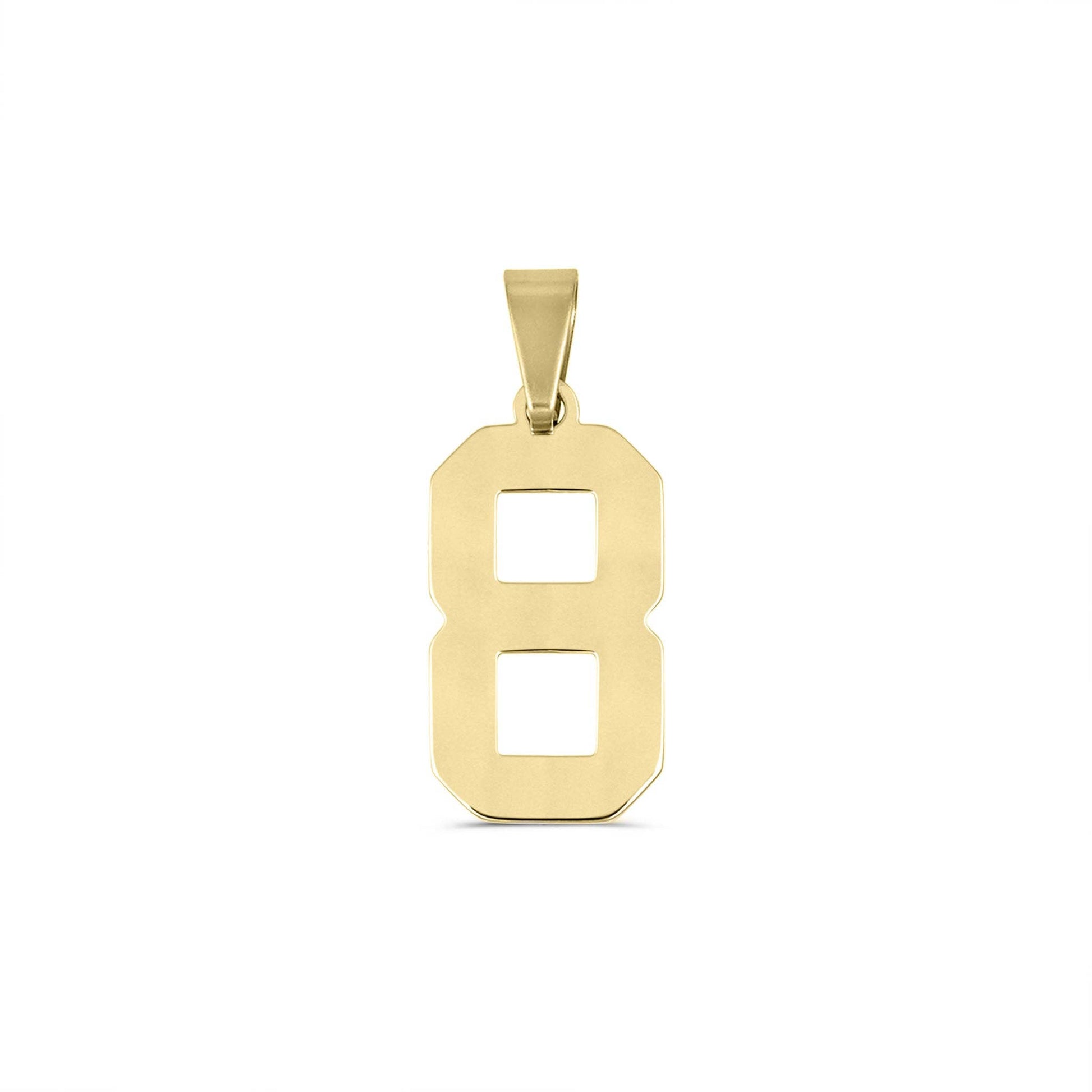 18K Gold Sport Number Pendant