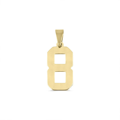 18K Gold Sport Number Pendant
