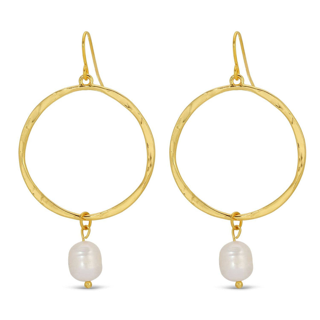 Open Drop Earrings With Pearl