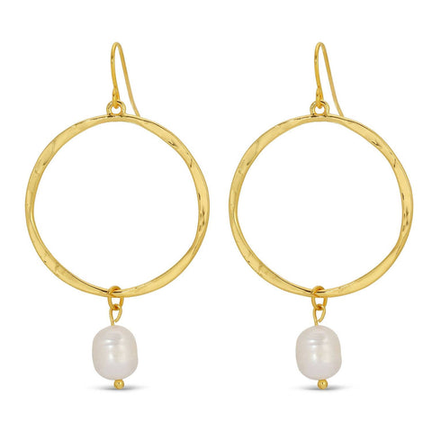 Open Drop Earrings With Pearl