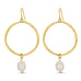 Open Drop Earrings With Pearl