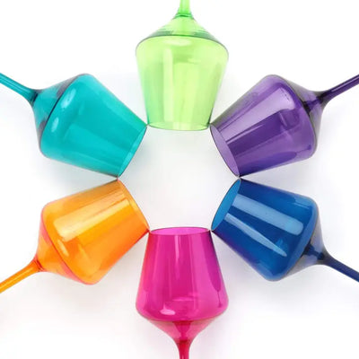 Stemmed Acrylic Wine Glasses - Set of 6