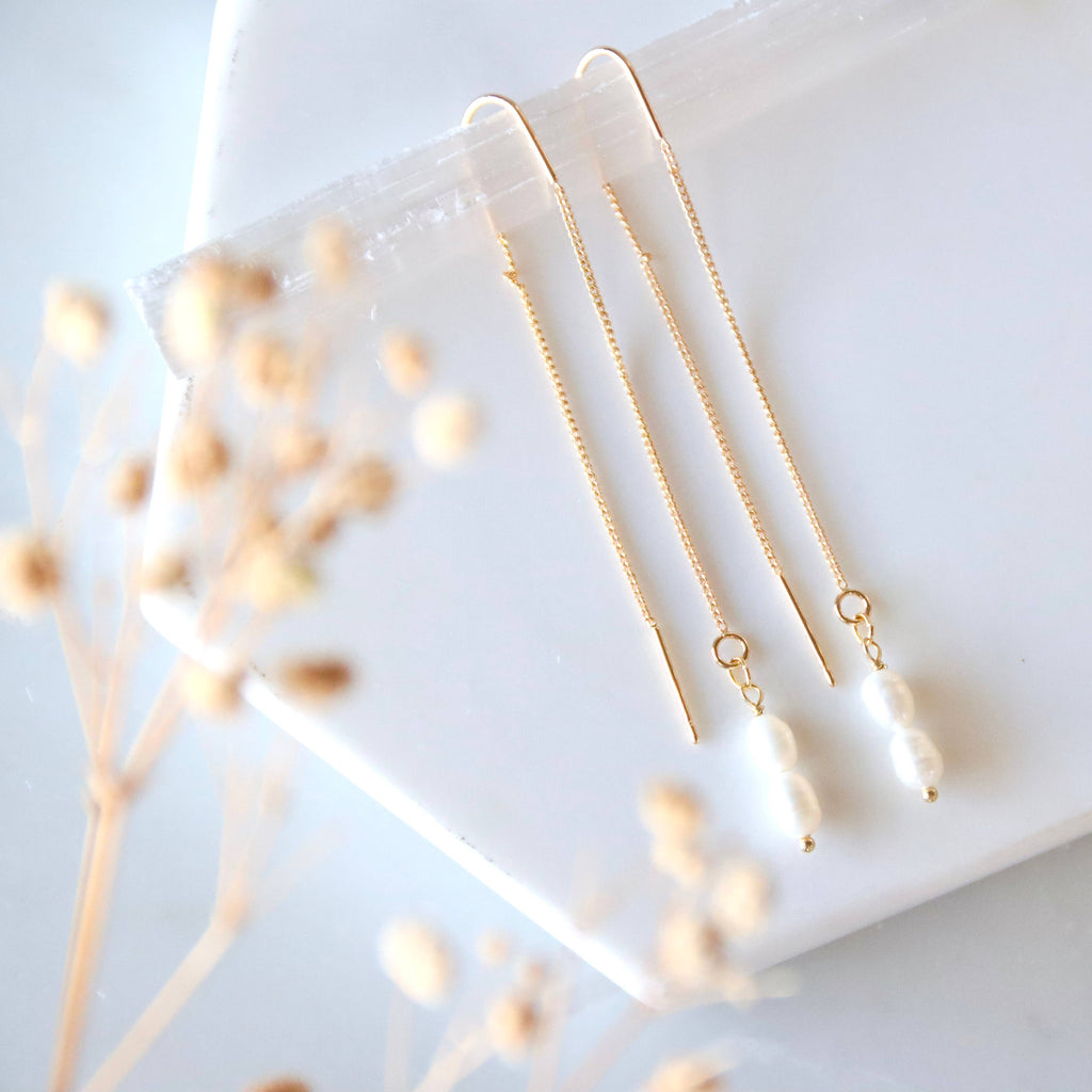 Pearl Threader Earrings