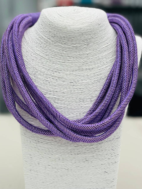Slub 8-Strand Necklace (lilac)