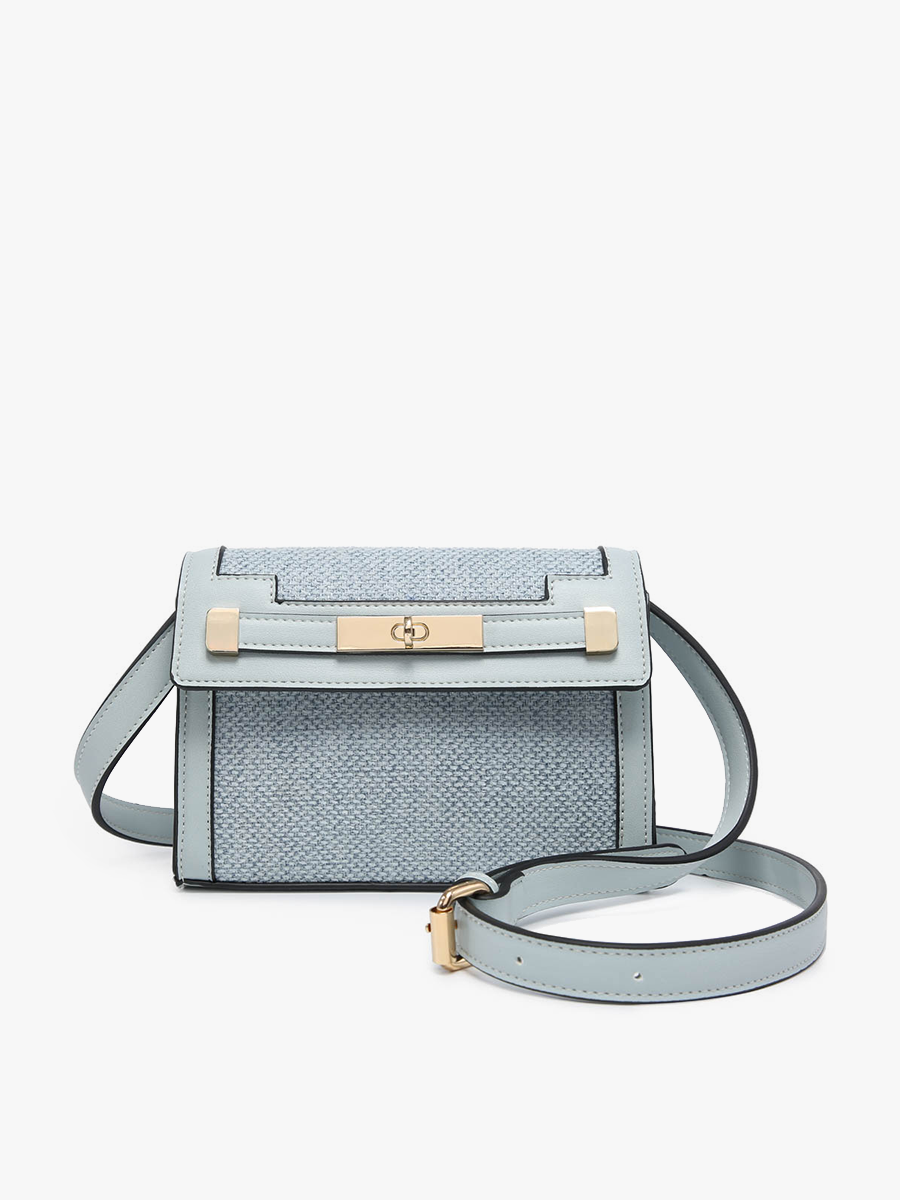 Etta Canvas Crossbody w/ Vegan Leather Accents: Blue
