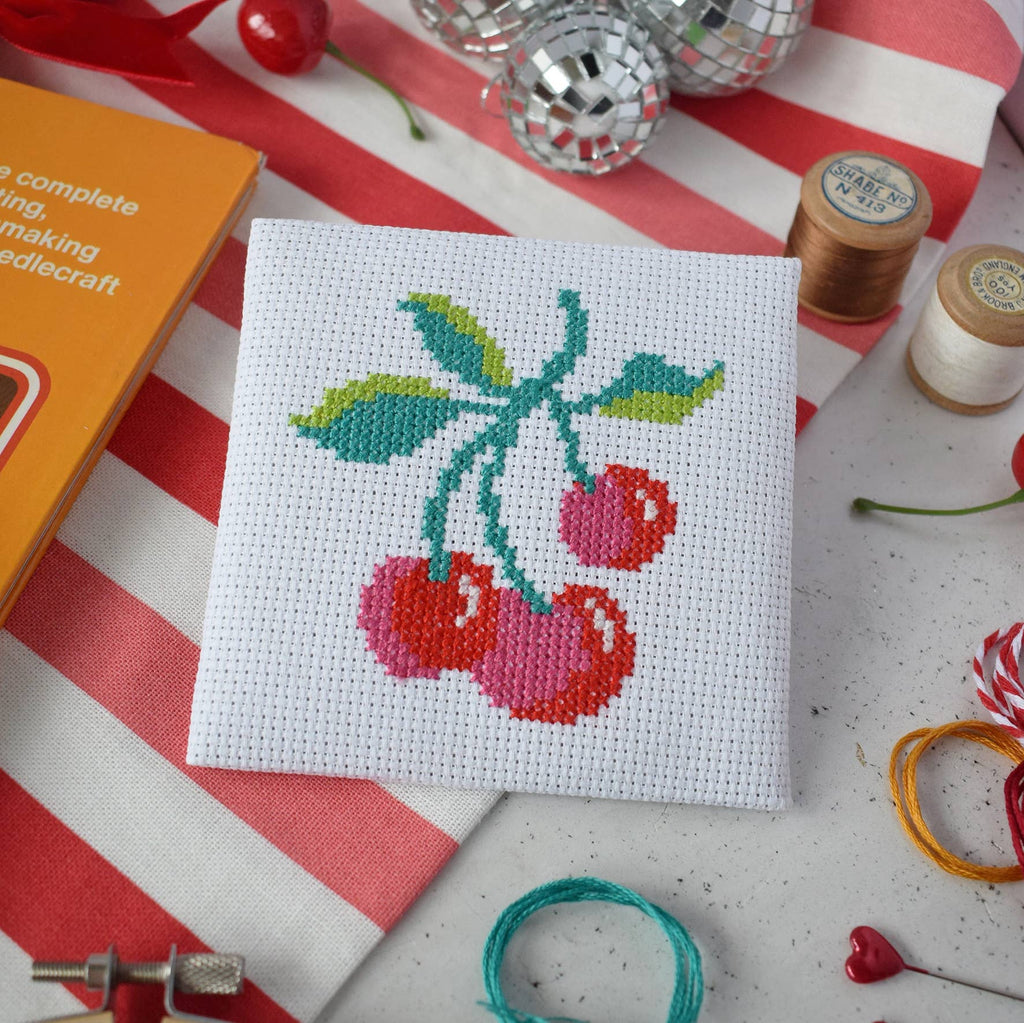 'Cherries' Mini Cross Stitch Kit