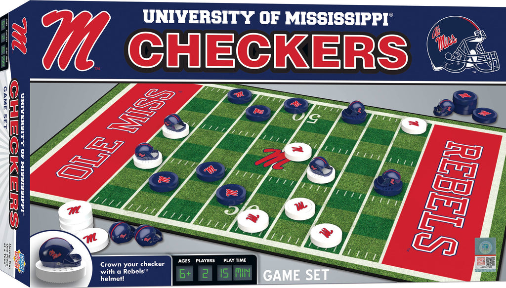 Ole Miss Rebels Checkers Board Game
