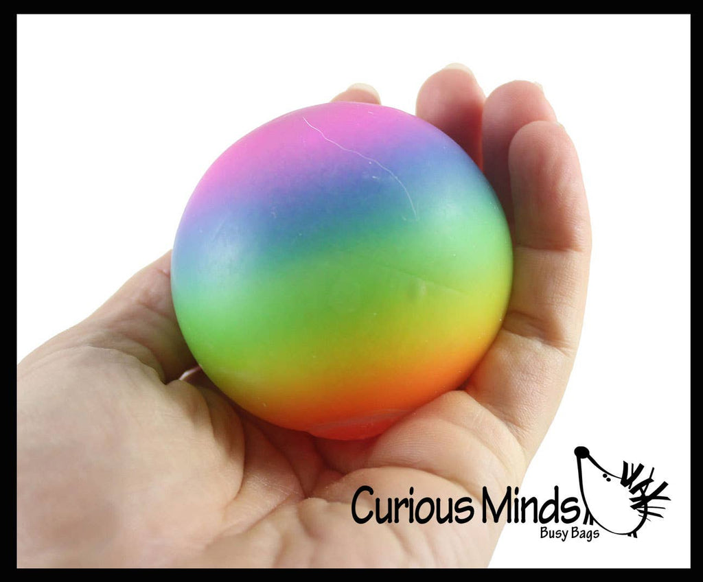1 Rainbow Sugar Ball - Thick Glue/Gel Stretch Ball - Squishy
