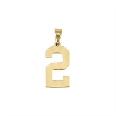 18K Gold Sport Number Pendant