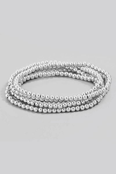 Five Layered Mini Metallic Beaded Bracelet Set: GD
