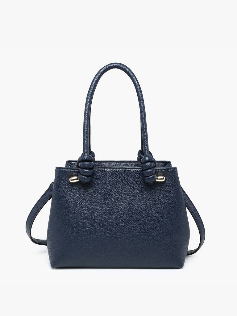 Blair Classic Satchel w/ Knotted Handles & Long Strap: Navy