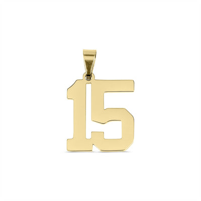 18K Gold Sport Number Pendant