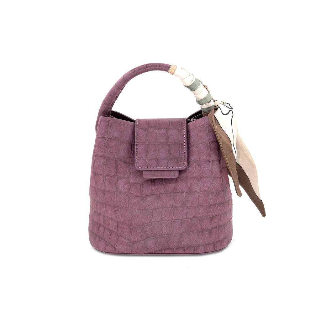 Lucia Croc Tote - Maroon
