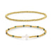 Cross Beaded Bracelet Charm Set: White