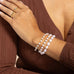 Delicate Pearl Stretch Bracelet: Gold