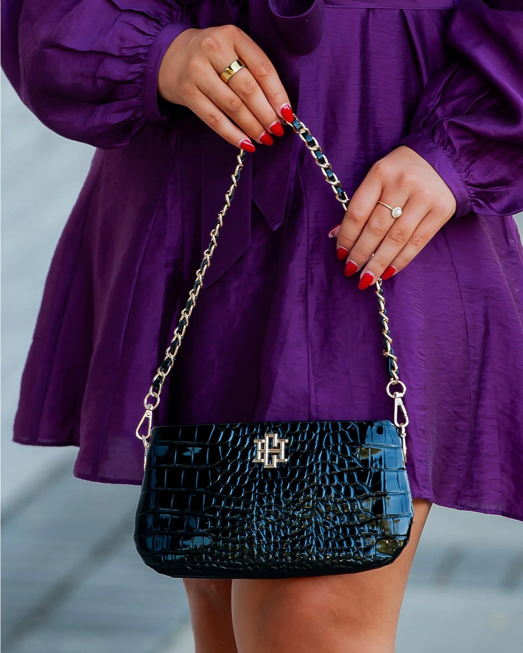 Caroline Hill Livi Crossbody - Black Patent EC