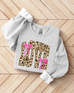 Leopard Print Love Sweatshirt - Pink