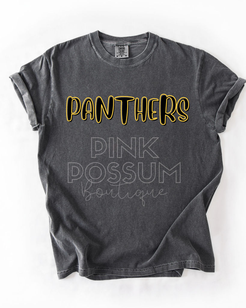 Panthers Bubble letter T-shirt -Pepper