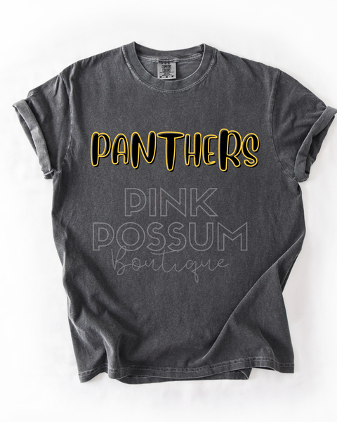 Panthers Bubble letter T-shirt -Pepper