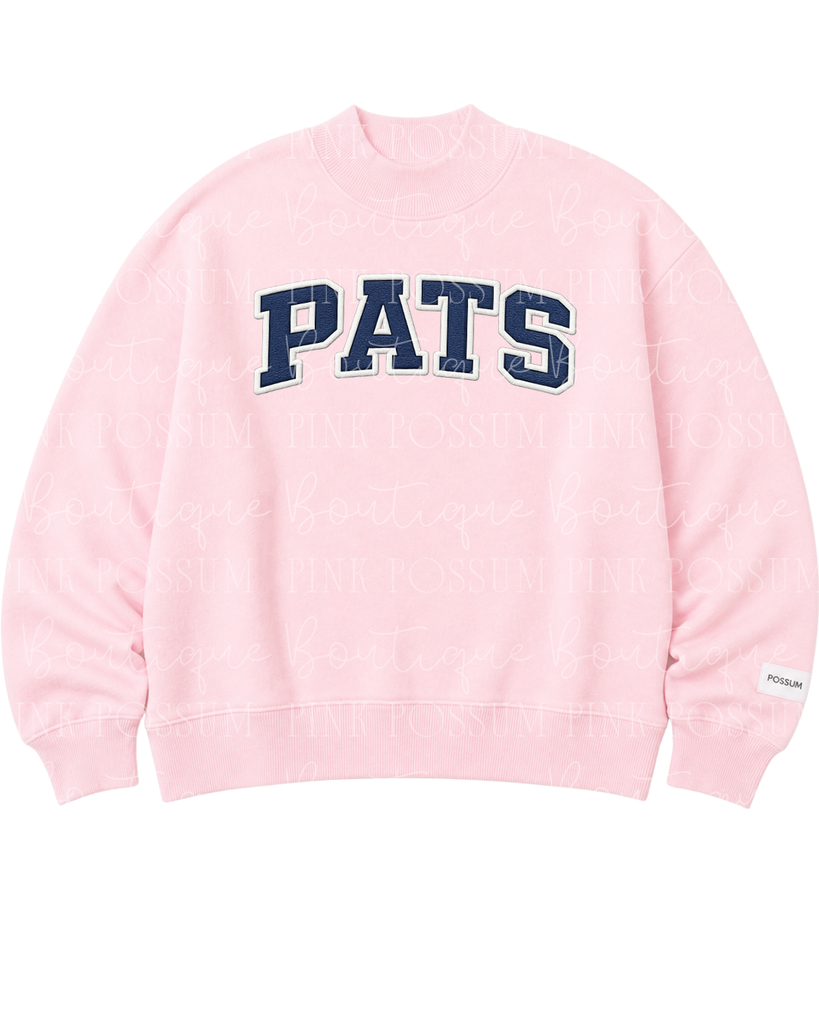 Pats  Pink/ Navy  Mockneck sweatshirt - PRE ORDER round 2