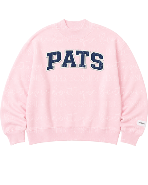 Pats  Pink/ Navy  Mockneck sweatshirt - PRE ORDER round 2